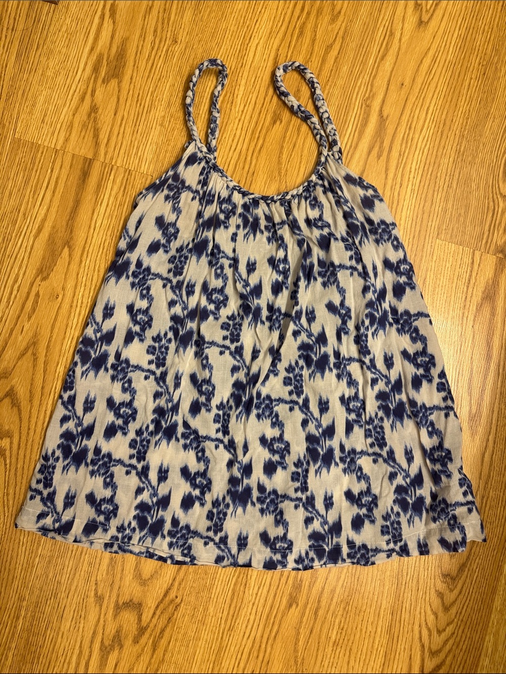 Gap Blue Floral Print Sleeveless Top size M